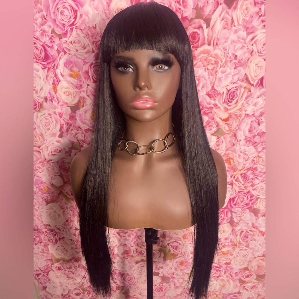 Wig Human Hair Blend
